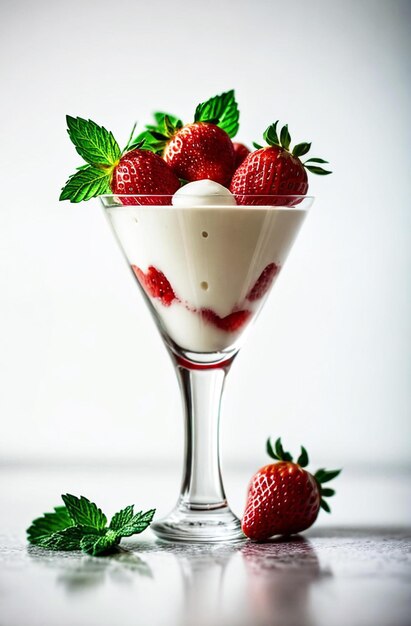 yogur de postre de fresas con fresas frescas6