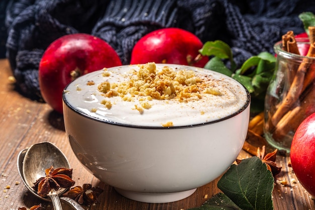 Yogur de tarta de manzana casero