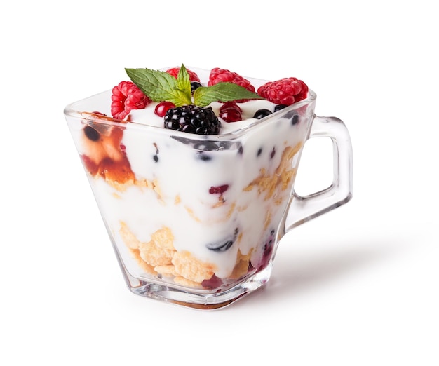 Yogurt con muesli y bayas