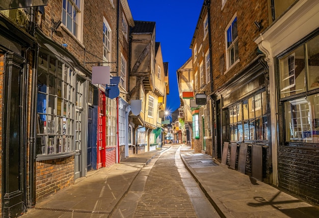 Foto york shambles alley pôr do sol york englsnd reino unido