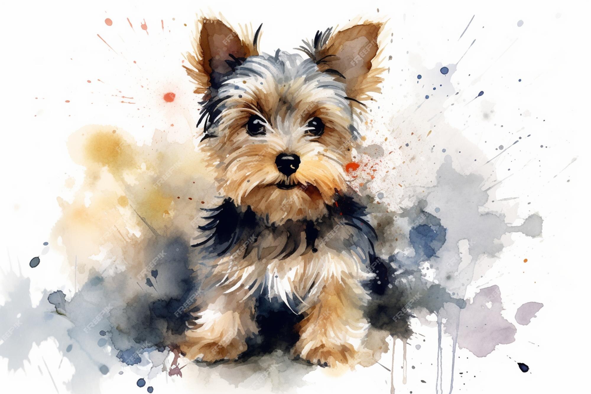 Pastor inglês velho. adorável cachorrinho. ilustração em aquarela com  manchas de cor. todas as raças de cães