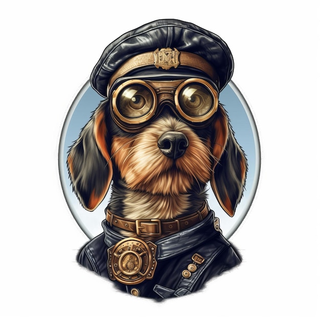 Yorkshire terrier dieselpunk Pegatina