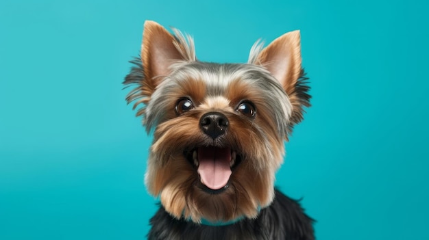 Yorkshire terrier em fundo vívido Ilustração AI GenerativexA