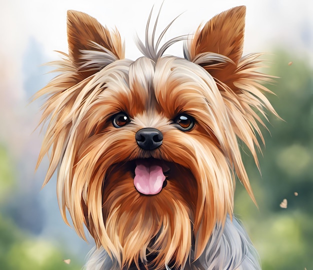 Yorkshire-Terrier-Porträtillustration