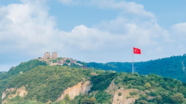 Yoros Castle und türkische Flagge
