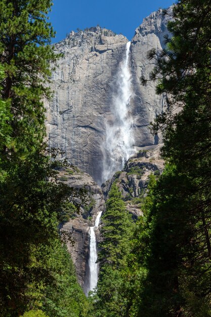 Yosemite-Wasserfälle an einem schönen Sommertag