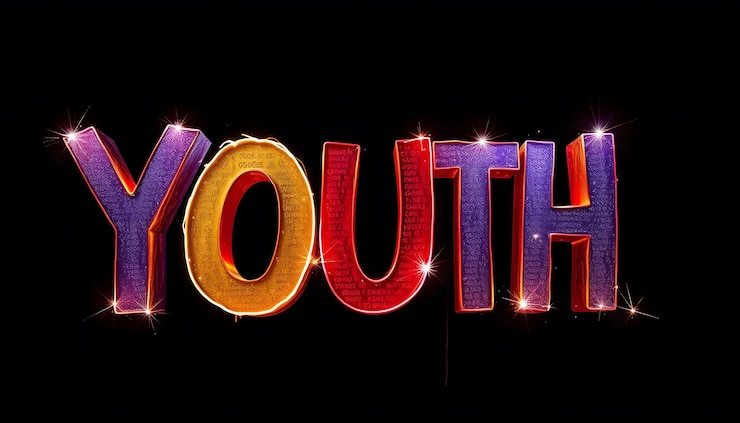 Foto youth concept word art ilustración aislada con resaltos blancos
