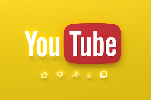 Youtube-Anwendung 3D-Social-Media-Symbole Logo 3D-Rendering