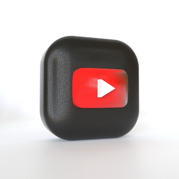 Youtube-Anwendungslogo mit 3D-Rendering