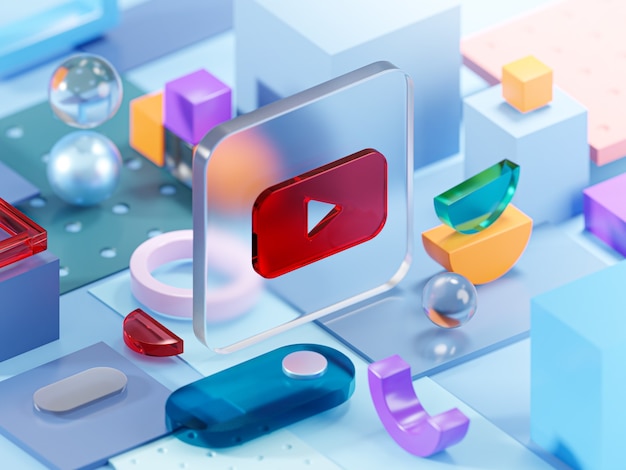 Foto youtube glasgeometrie formen abstrakte komposition kunst 3d-rendering