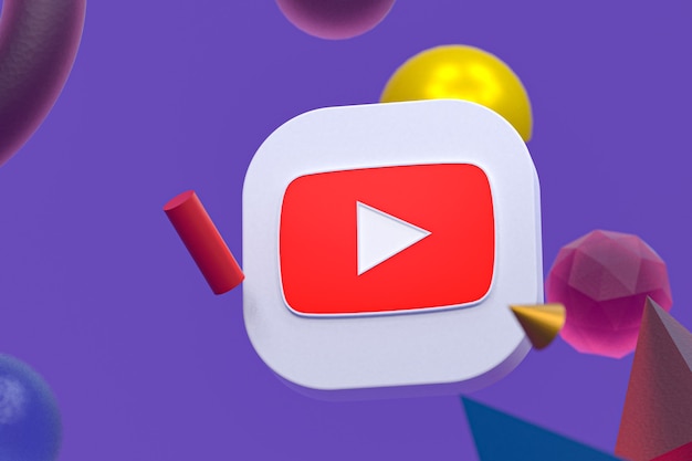 Youtube-Logo auf abstrakter Geometrie
