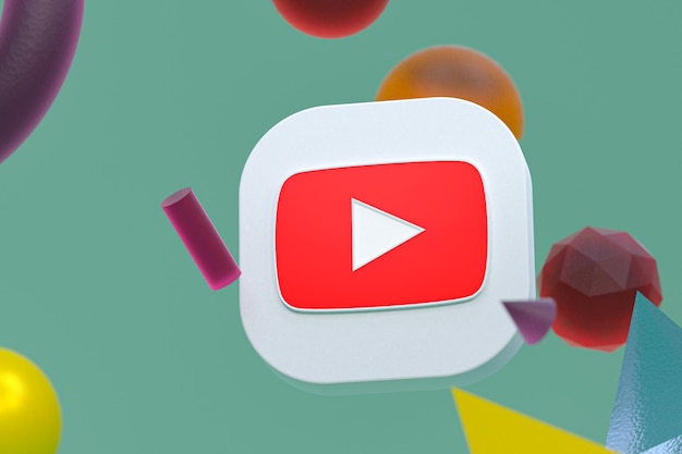 Youtube-Logo auf abstrakter Geometrie