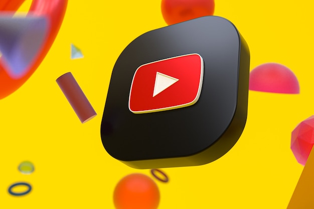 Youtube-Logo auf abstrakter Geometrie