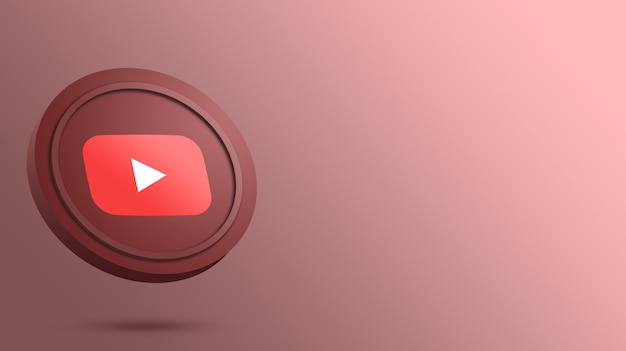 Youtube-Logo auf dem runden Button-Rendering