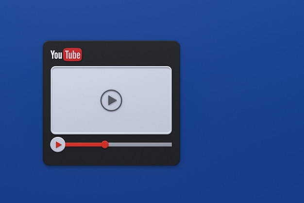 Youtube Video Player 3D-Bildschirm Design oder Video Media Player-Oberfläche