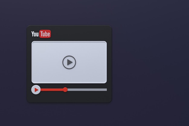 Youtube-Videoplayer 3D-Bildschirmdesign oder Video-Media-Player-Schnittstelle