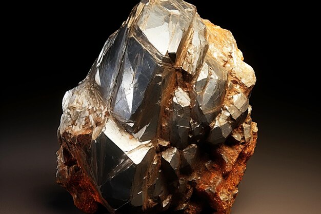 Yttrocolumbite é uma pedra natural preciosa rara em um fundo preto gerado por IA