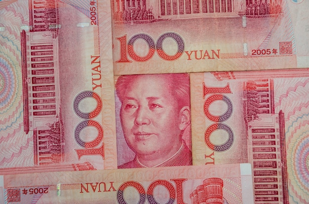 Yuan chinês closeup