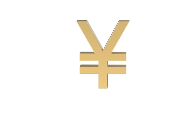 Yuan renminbi chino Símbolo de moneda de la república popular de China en 3d dorado