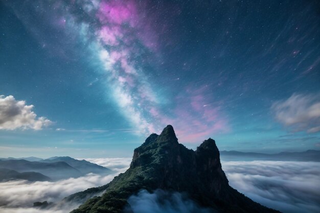 Foto yushan, o pico mais alto de taiwan também o monte jade ou monte yu é a montanha mais alta de taiwan com 3952