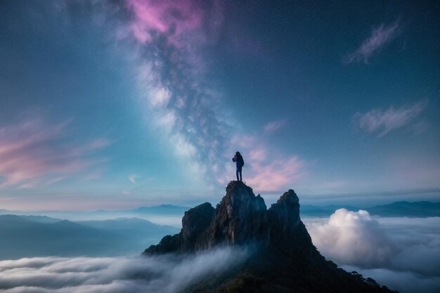 Foto yushan, o pico mais alto de taiwan também o monte jade ou monte yu é a montanha mais alta de taiwan com 3952