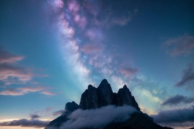 Foto yushan, o pico mais alto de taiwan também o monte jade ou monte yu é a montanha mais alta de taiwan com 3952