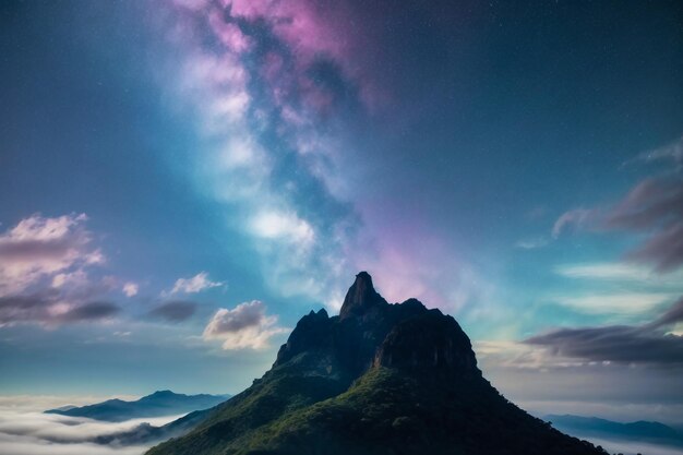 Foto yushan, o pico mais alto de taiwan também o monte jade ou monte yu é a montanha mais alta de taiwan com 3952