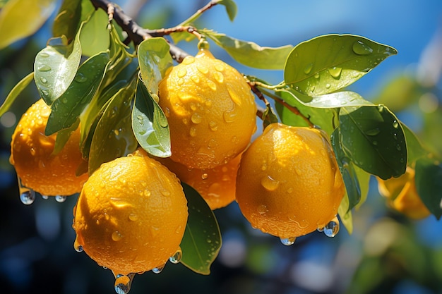 Yuzu colgando en el árbol generado por la IA