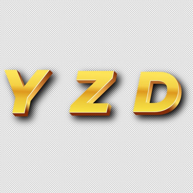 YZD Gold-Logo-Symbol Isolierter weißer Hintergrund Transparent