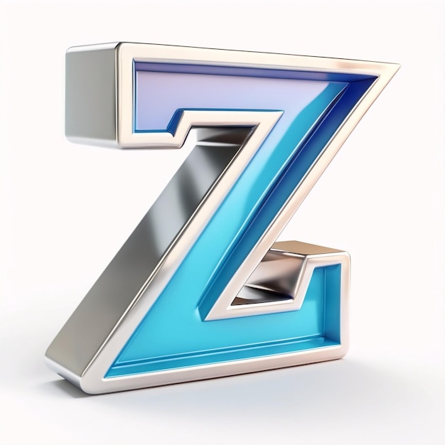 Foto z-buchstaben-ikonen in 3d-illustration