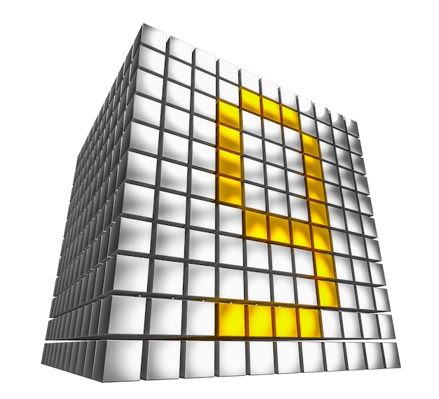 Zahl im Würfel isoliert auf weißem Hintergrund