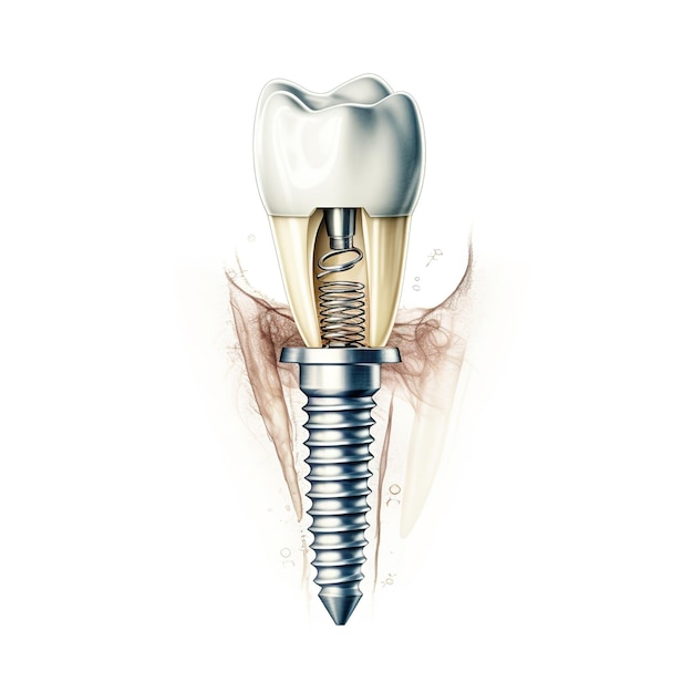 Zahnimplantationszähne mit Implantatschraube