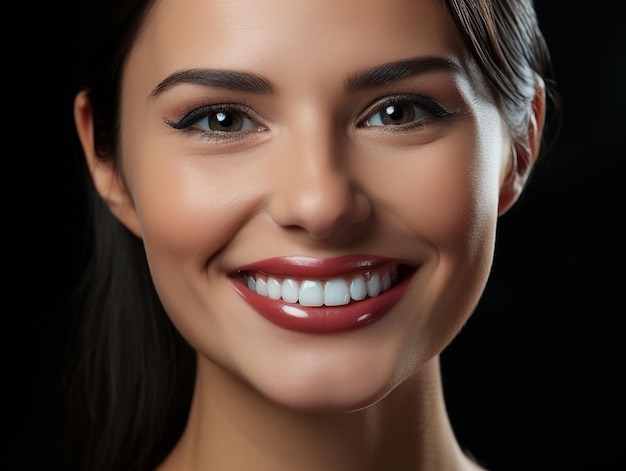Zahnpflege schönes Lächeln einer gesunden Frau, weiße Zähne, Coloseup-Zahnarzt, Zahnaufhellung
