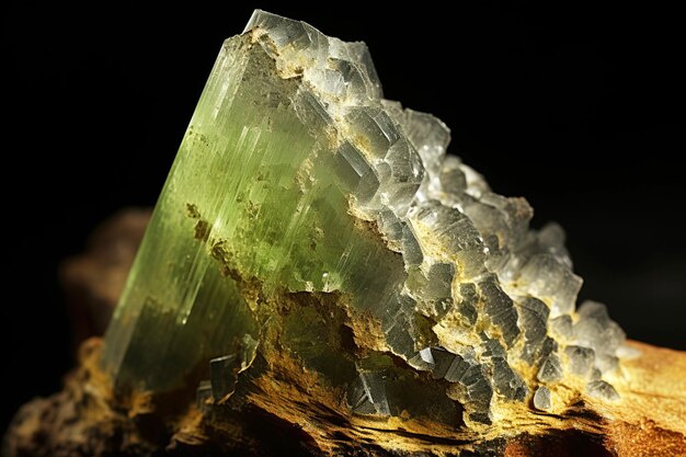 Zakharovite é uma pedra natural preciosa rara em um fundo preto gerado pela IA