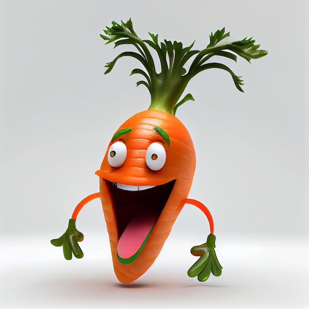 Zanahoria que ríe Una ilustración divertida y atractiva para sus proyectos IA generativa