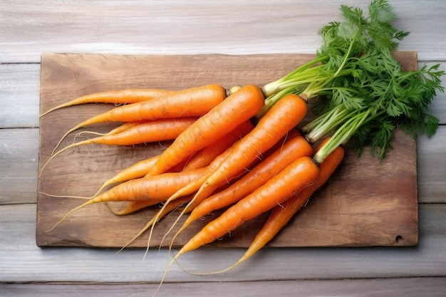 Zanahorias en tabla de cortar IA generativa