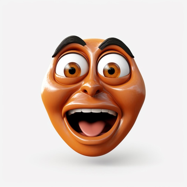 Zany Face emoji en fondo blanco de alta calidad 4k hdr
