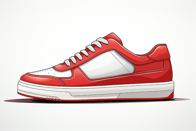 zapatilla roja sobre un fondo blanco Ilustración vectorial Eps 10