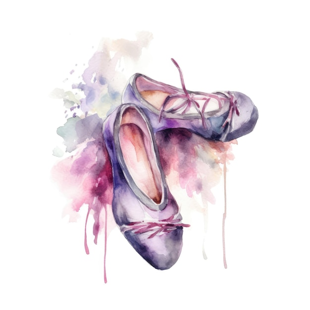 Zapatillas de ballet de acuarela