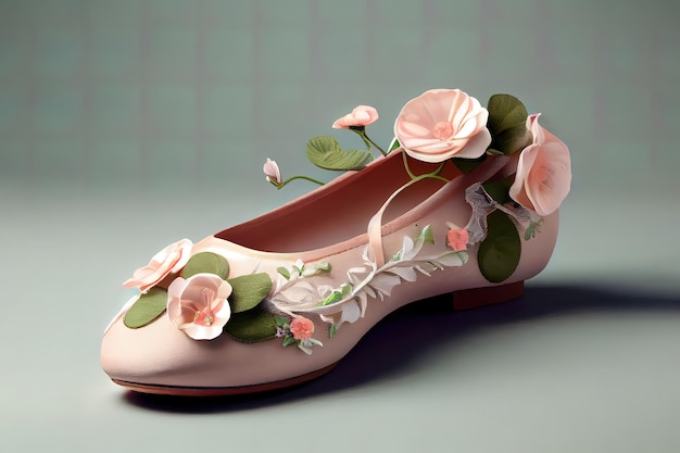 Zapatillas de ballet con flor pequeña zapatos hermosos