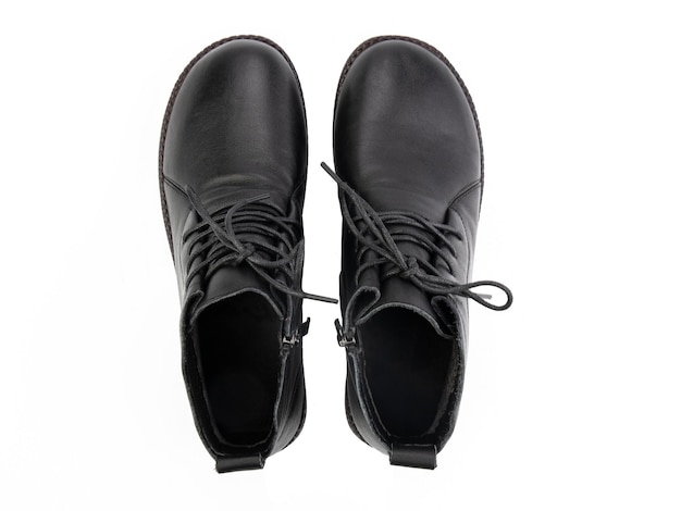 Zapatillas clásicas con cordones Estilo casual Primer plano aislado sobre fondo blanco Vista superior Zapatos de moda