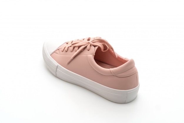 zapatillas de deporte rosadas en blanco