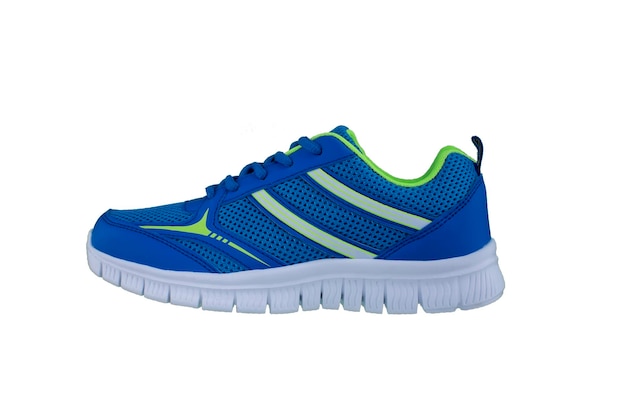 Zapatillas deportivas deportivas azules vista lateral