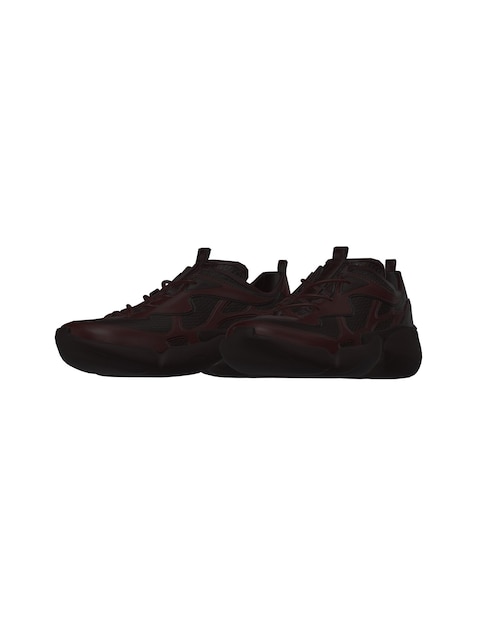 zapatillas deportivas negras delanteras y traseras vistas zapatillas atléticas modernas sobre fondo blanco