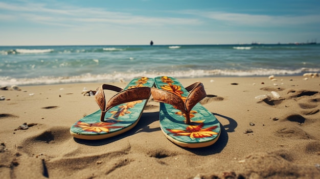 Zapatillas en la playa