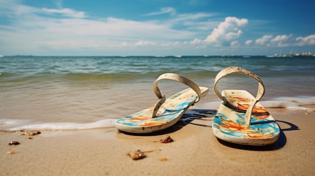 Zapatillas en la playa