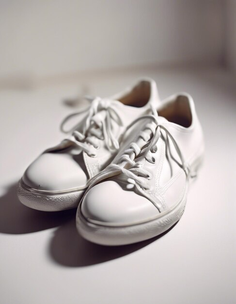 zapatos blancos en un estudio fotográfico