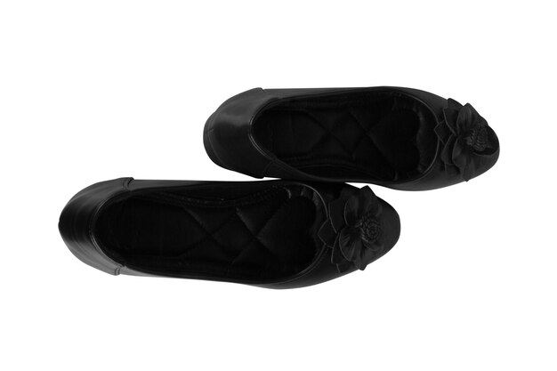 zapatos de color negro aislados en fondo blanco mujer trabajo