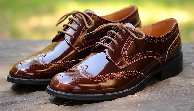 Foto zapatos de cuero de hombre modernos elegantes y cómodos para caminar al aire libre generados por ai