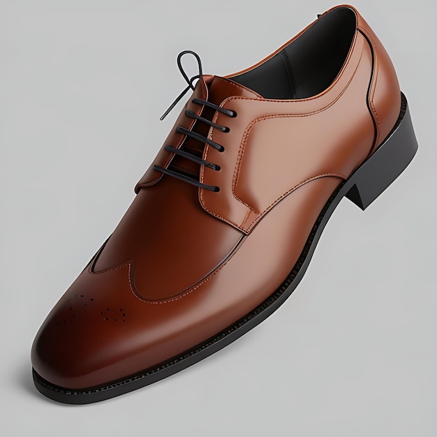 Zapatos Derby de chocolate premium para hombres de uso formal en fondo blanco Perfectos para la venta de productos